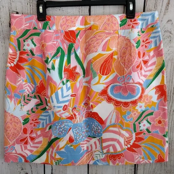 Talbots | GORGEOUS Colorful Canvas A-Line Skirt in Marvelous Floral - Picture 11 of 16